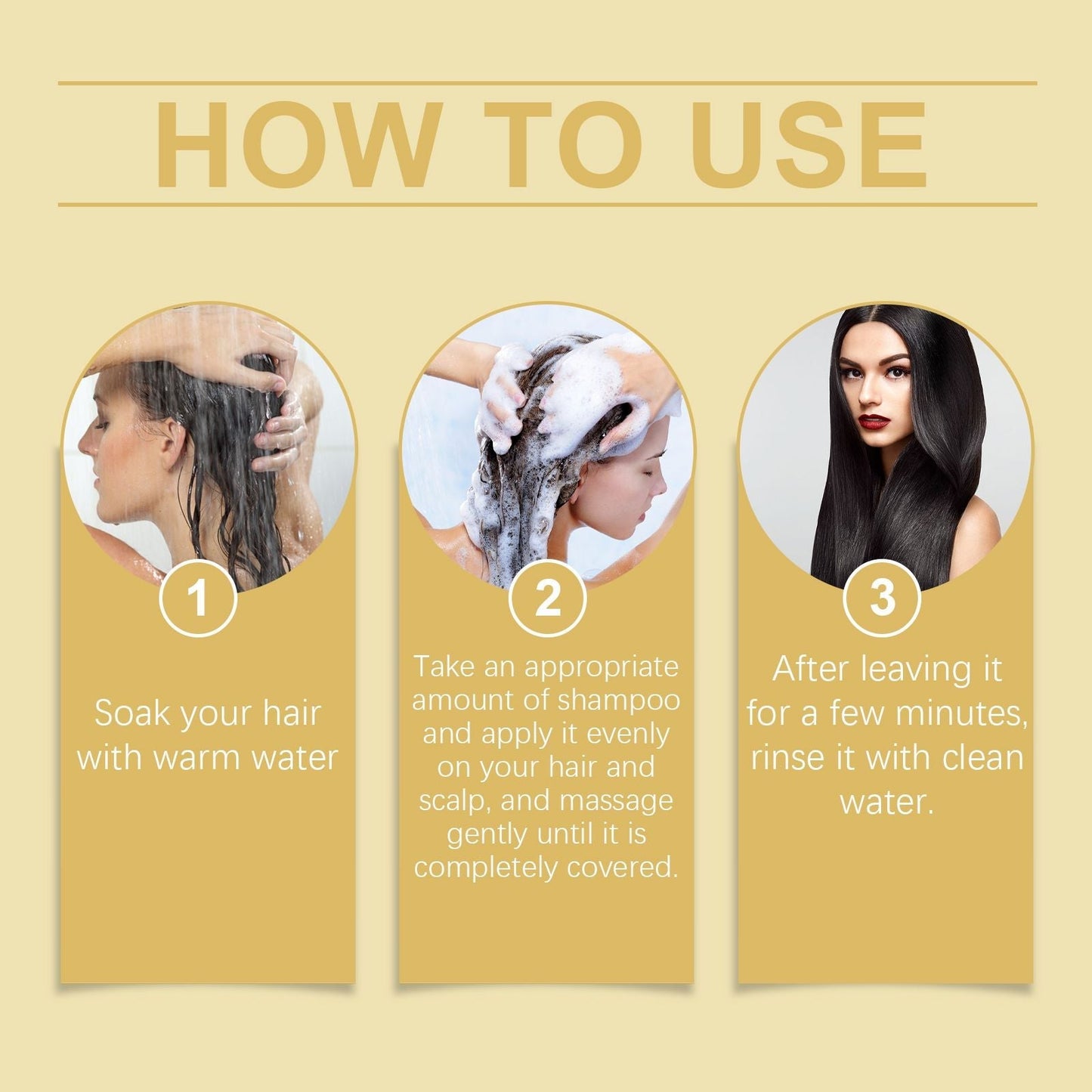 OUHOE Dark Hair Shampoo nourishes hair roots and improves dry and frizzy hair at the end