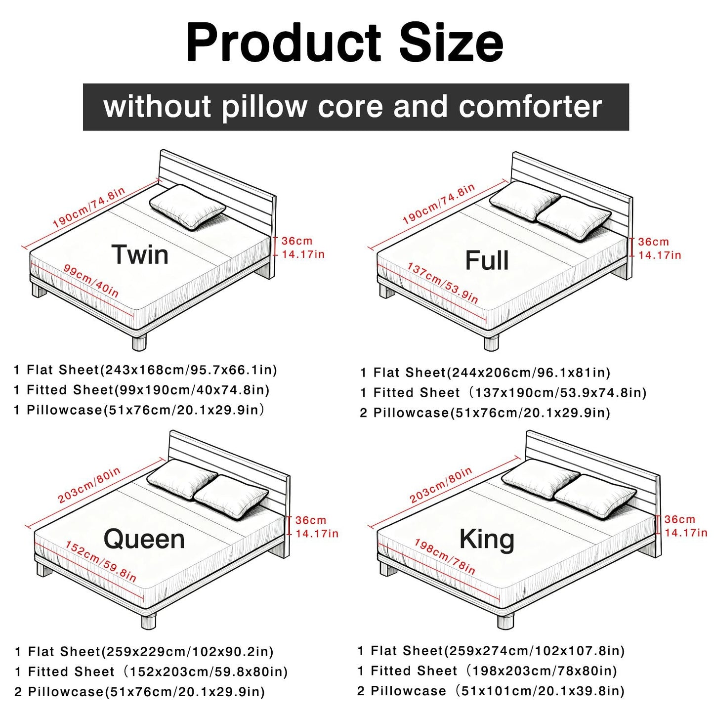 4pcs ultra-soft 85g sheet and pillowcase set, soft solid color, machine washable, suitable for all seasons, Christmas comfortable bedding set, available for single, double, king, and queen beds.