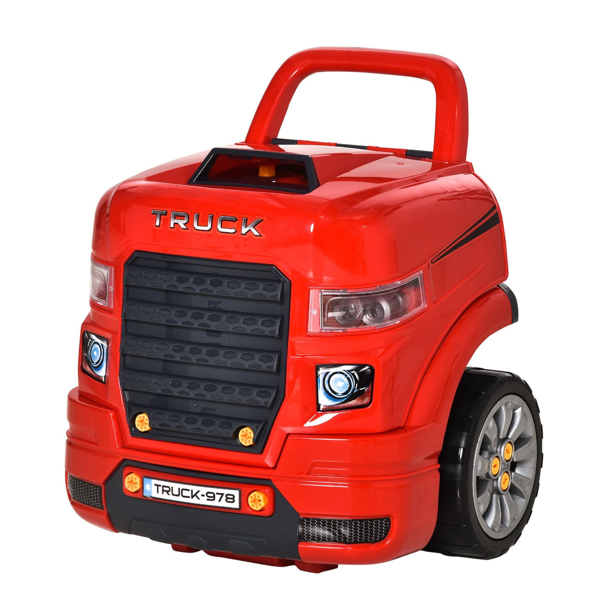 Engaging Kids Truck Engine Toy Set with RC Car Key | Red Mechanic Toys for Ages 3-5