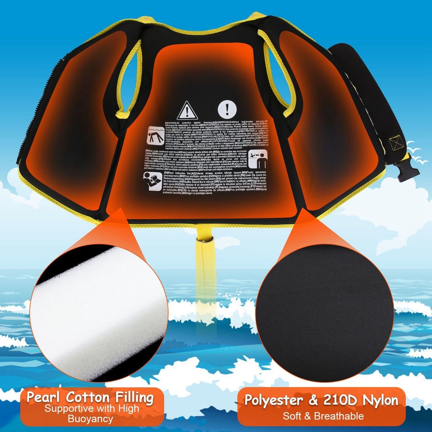 Kids Swim Vest – Toddler Float Jacket with Adjustable Safety Strap
