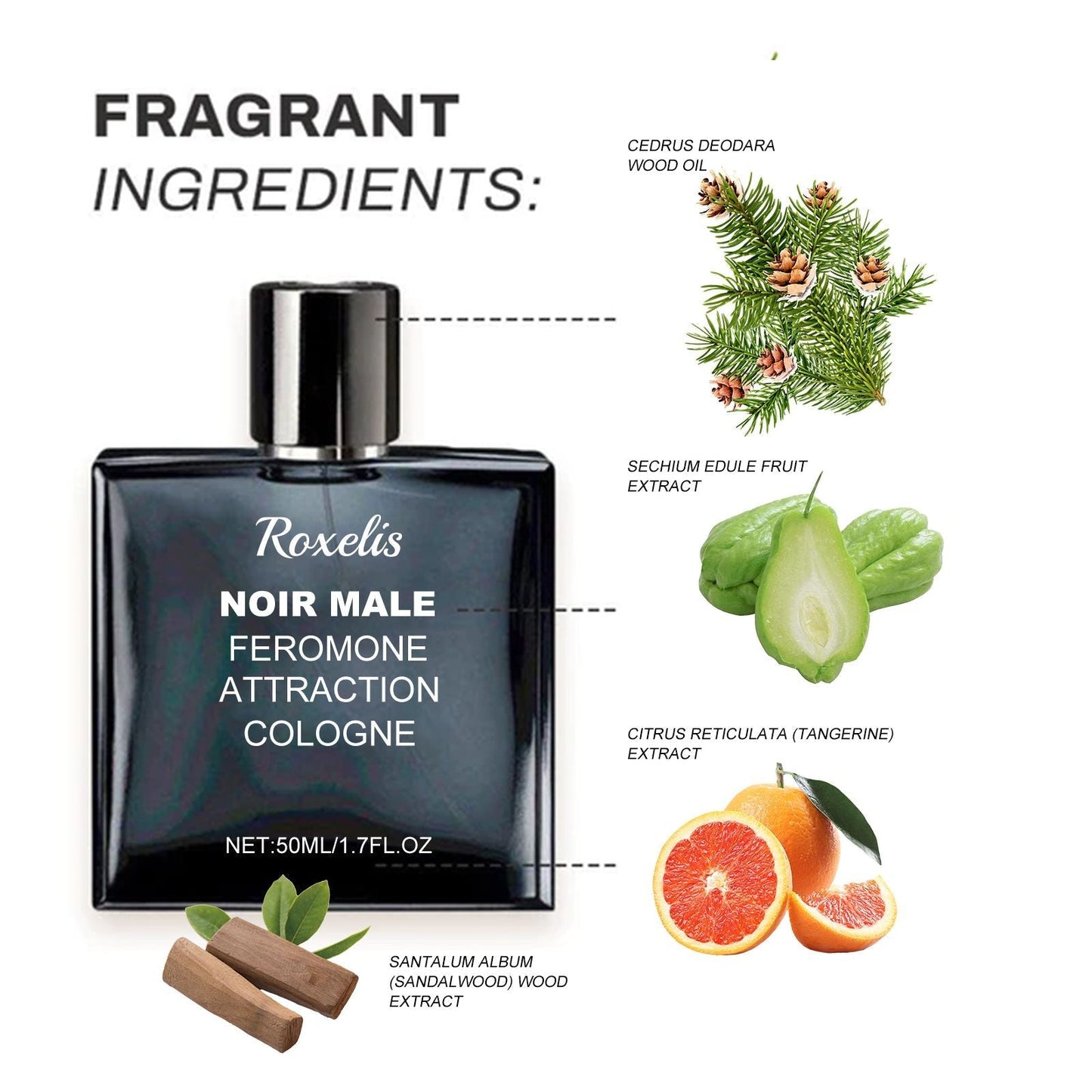 Roxelis Men's Charm Perfume Fragrance refreshing mild not pungent lasting fragrance release charm dating atmosphere perfume