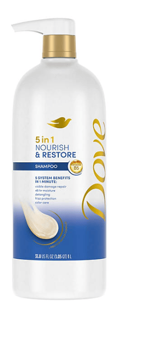 Dove Nourish & Restore 5-in-1 Shampoo, 33.8 fl. oz.