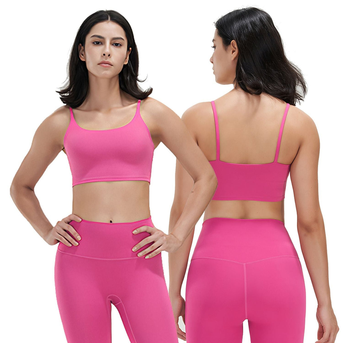 1Pc/3Pcs Women Strap Sport Bras Padded Strappy Crop Square Neck Low Impact Bras Sexy Fitness Tank Tops