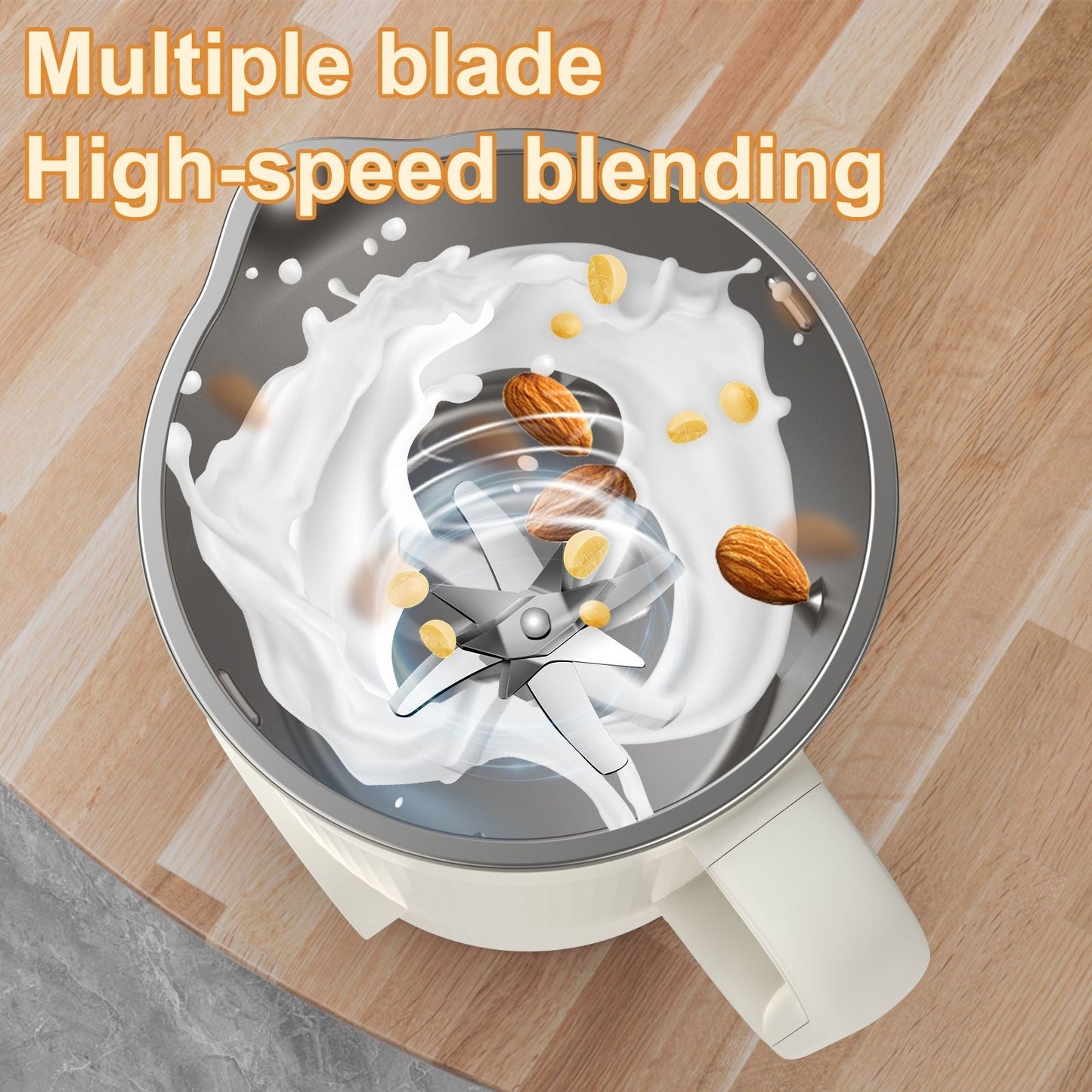 Mooye 35oz Automatic Nut Milk Maker with Nut Milk Bag - Homemade Almond, 10 Blades, Oat, Soy Milk Machine - Auto-operation, 12 Hours Timer, Easy Cleaning - Dairy-Free Beverages