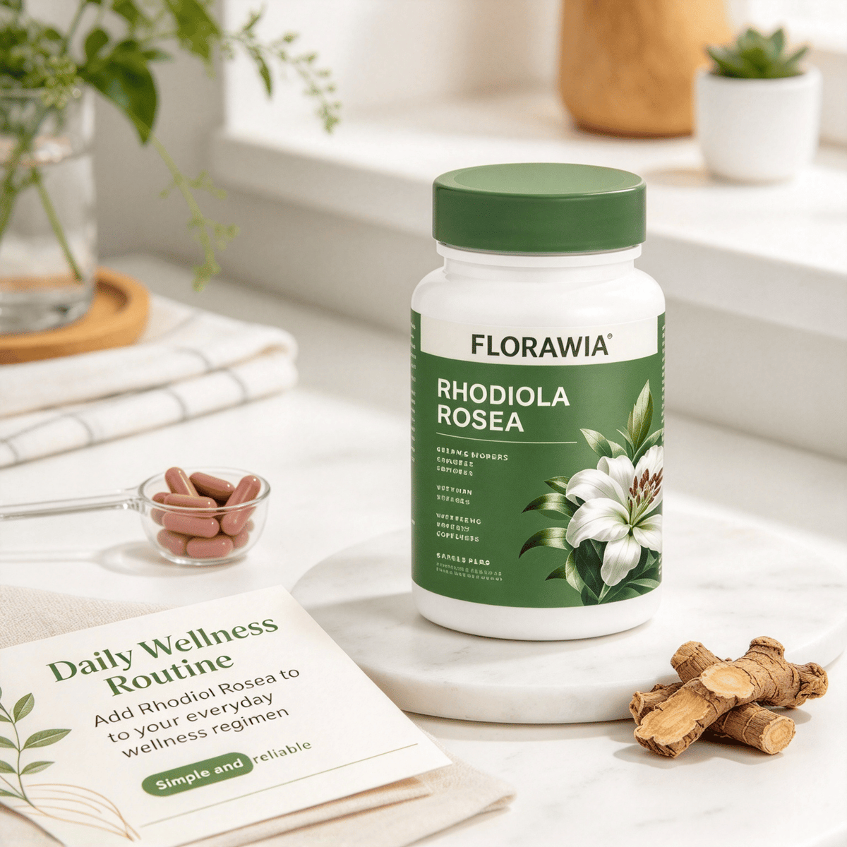 Rhodiola Rosea Capsules, Natural Herbal Supplement, Premium Root Extract for Daily Wellness Support