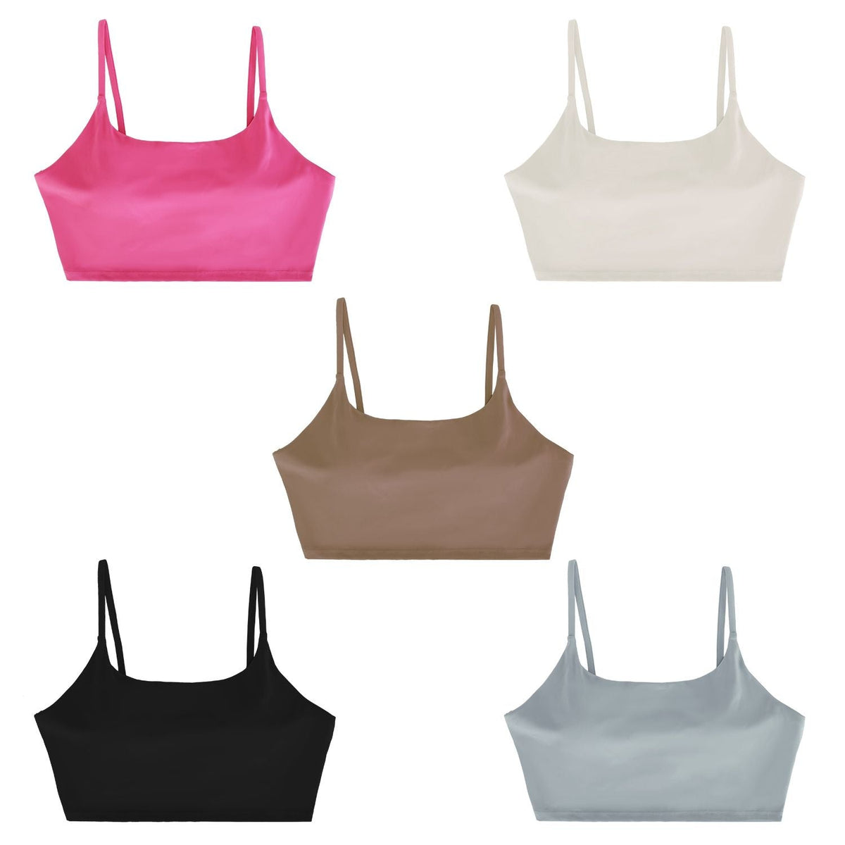 1Pc/3Pcs Women Strap Sport Bras Padded Strappy Crop Square Neck Low Impact Bras Sexy Fitness Tank Tops