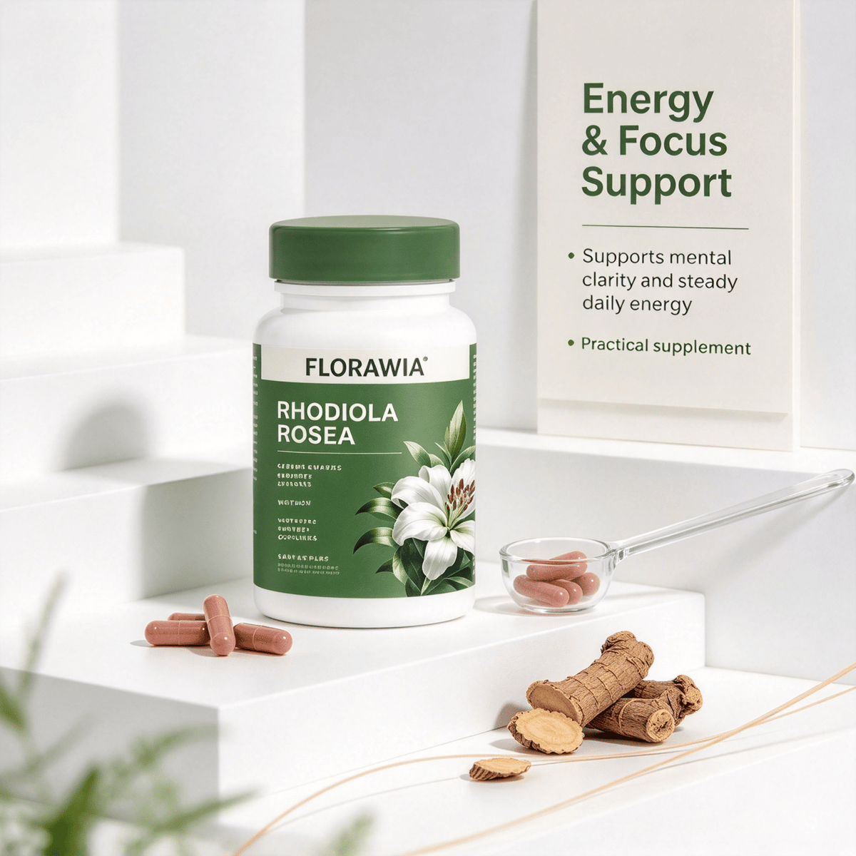 Rhodiola Rosea Capsules, Natural Herbal Supplement, Premium Root Extract for Daily Wellness Support