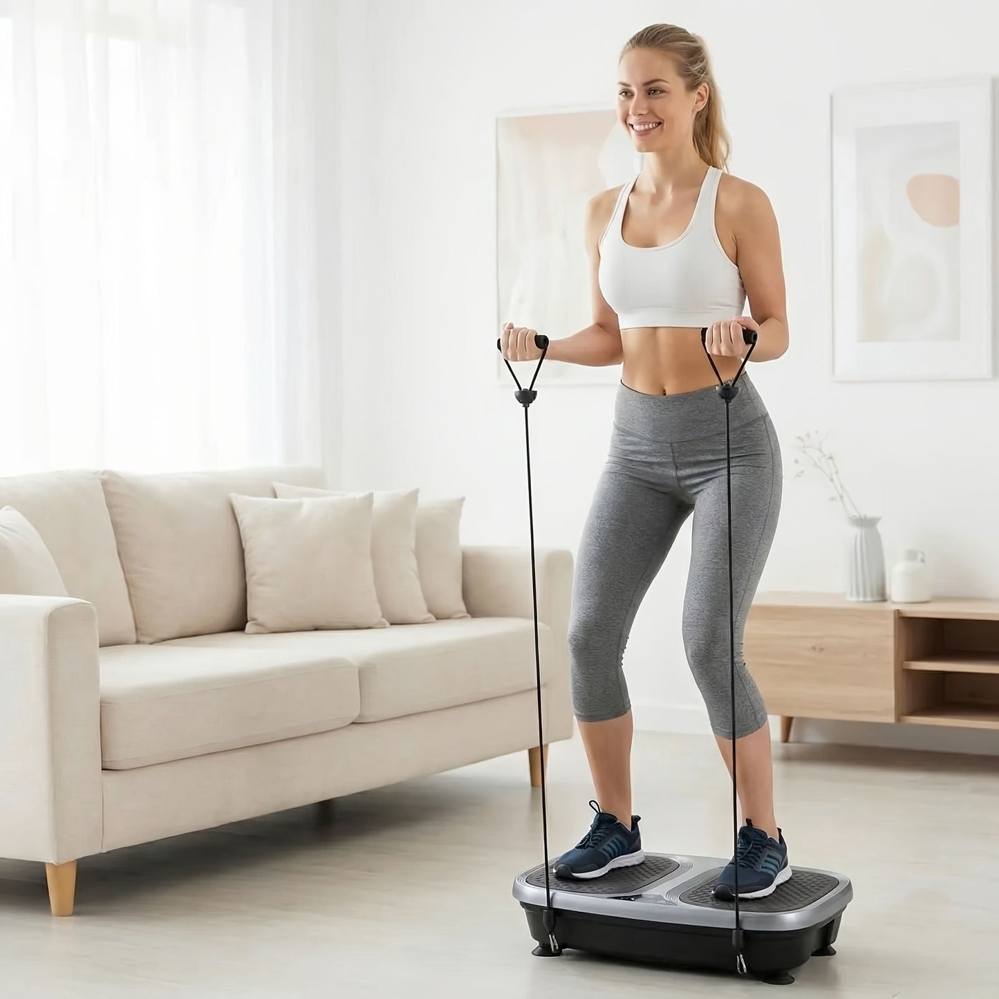 Vibration Plate Exercise Machine for Home Gym, Whole Body Workout Fitness Platform for Weight Loss, Balance Training