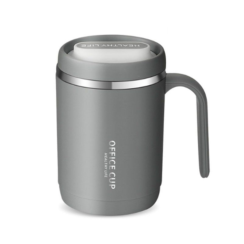 1pc Stainless Steel Cups With Lid; 16 Oz 304 Stainless Steel Tumblers Durable Coffee Mug With Splash Proof Sliding Lid; Drink With Lid Open; Plastic Housing And Lid; Straw Not Included