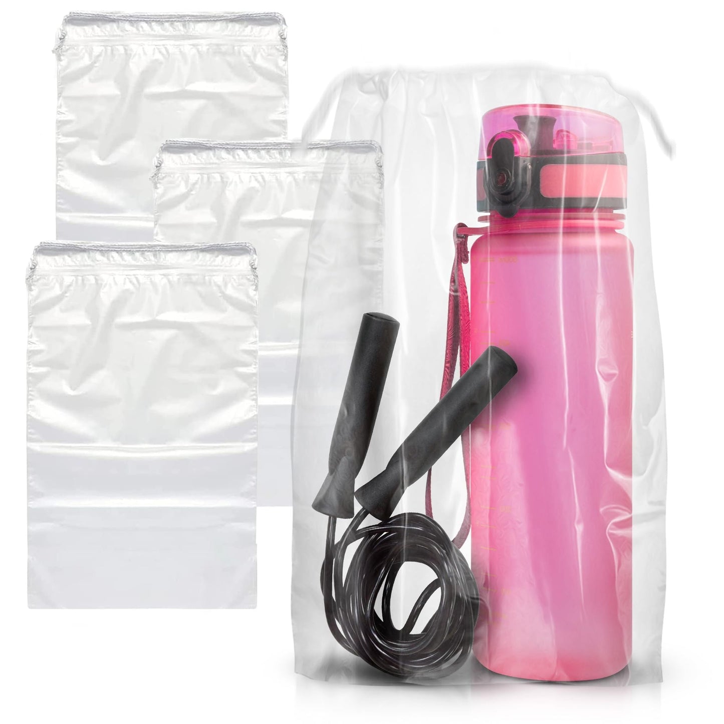 Clear Drawstring Bag, 4 x 6 Inches. Pack of 2000 Clear Plastic Drawstring Bags. 2 Mil Drawstring Clear Plastic Bags. Waterproof Clear Plastic Bags Drawstring for Cosmetics, Toiletries