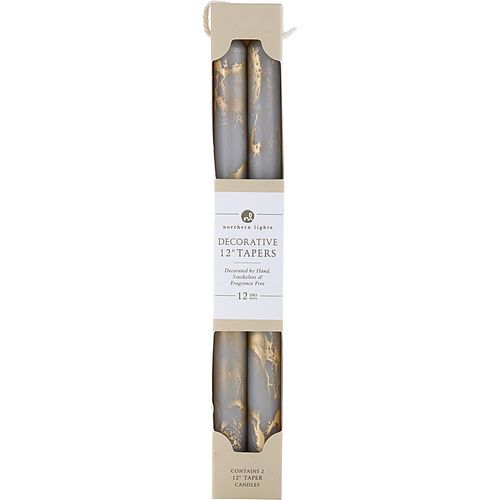 STONE WITH GOLD by Northern Lights 12" DECORATIVE TAPERS (2 PACK)