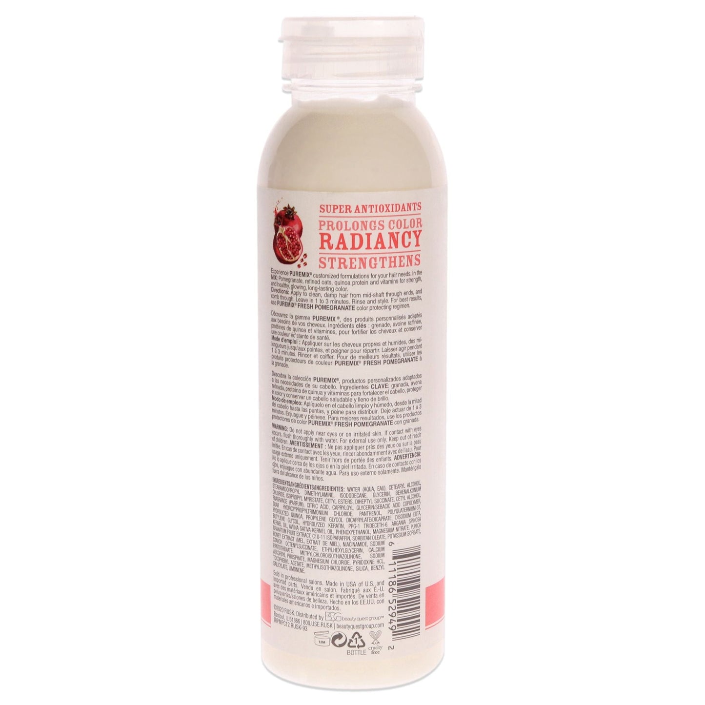 Puremix Fresh Pomegranate Color Protecting Conditioner by Rusk for Unisex - 12 oz Conditioner