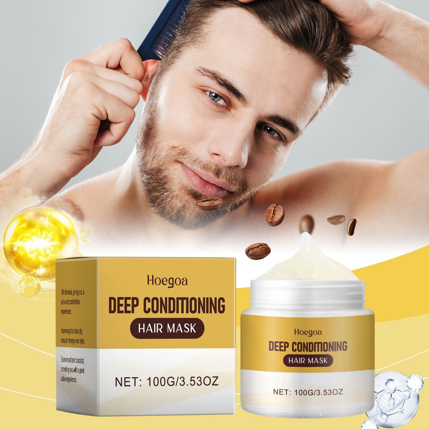 Hoegoa Hydrating Repair Mask Nourishing Moisturizing Smooth Repair Hydrating Soft Fluffy Hair Care Essence