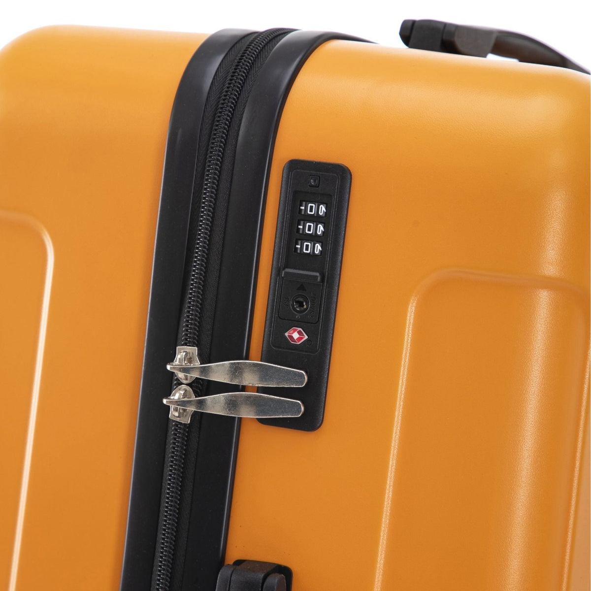20"/24"/28" 3 pcs/set in ABS Spinner Wheel Luggage, Carry on Suitcase, Matching Color, TSA Combination Lock (Black+Orange)