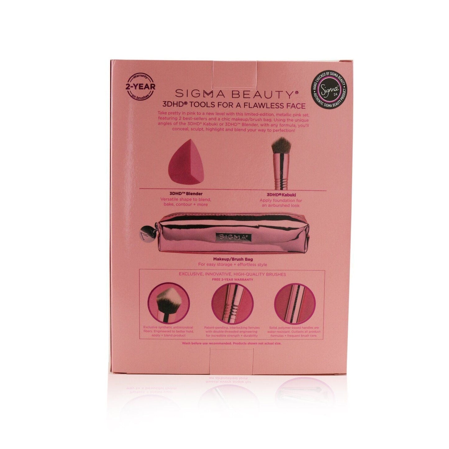 SIGMA BEAUTY - 3DHD Perfect Complexion Set (1x Blender, 1x Kabuki Brush, 1x Bag) BCA02 / 031070 2pcs+1bag