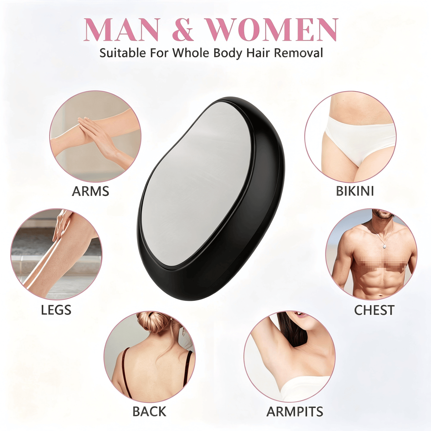 Crystal Hair Eraser Physical Hair Removal Tool Epilator Reusable Body Depilation Tool Glass Hair Remover Portable Mild Epilator