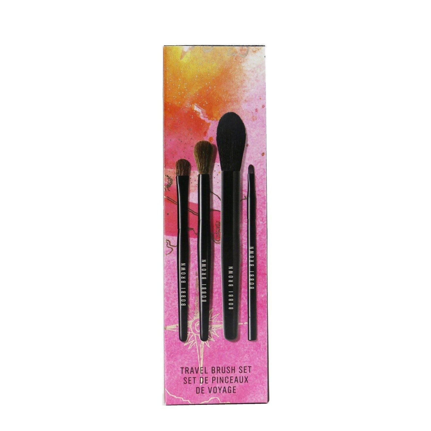 Travel Brush Set (4x Brush): Powder Brush + Eye Shadow Brush + Eye Blender Brush + Eye Liner Brush