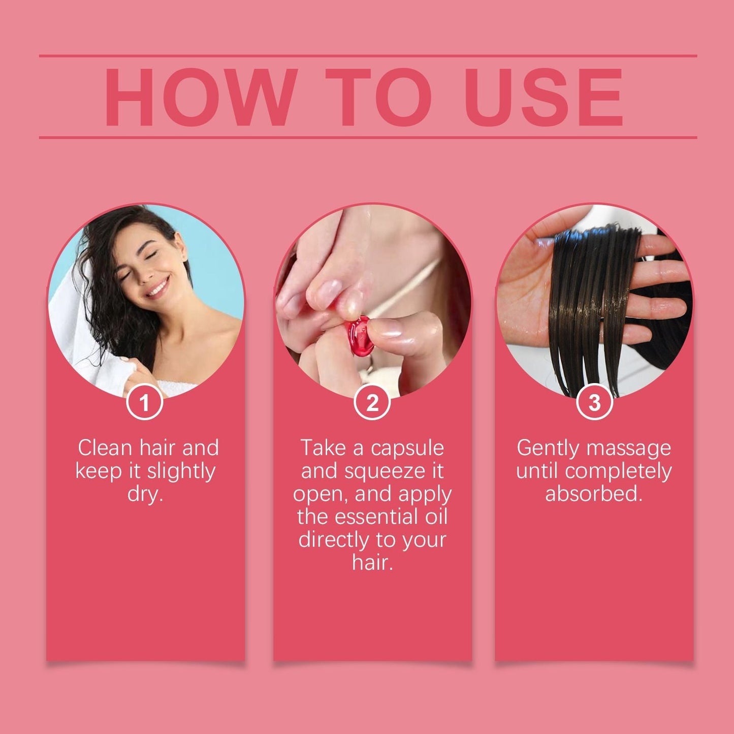 EELHOE Hair Essential Oil Care Capsules relieve dry hair, frizzy split ends, soft and smooth care essential oil for hair care