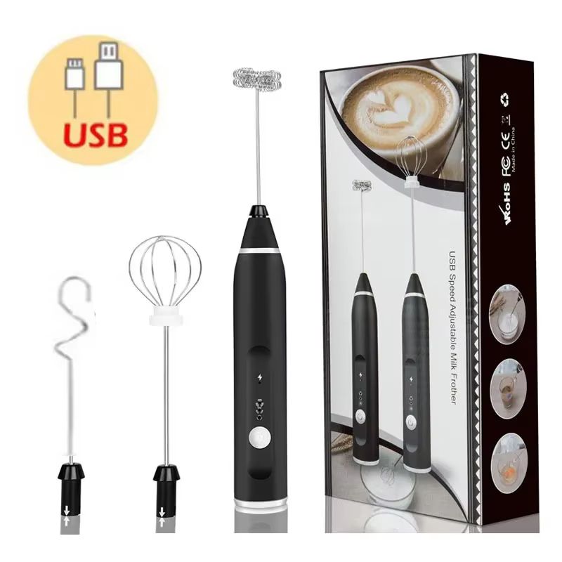 Milk Frother Electric Egg Beater USB Charging Mixer For Coffee Drink Portable Electric Milk Frothers Handheld Blender Cappuccino Cream Egg Beater Food Blender USB Mini Coffee Maker Whisk Mixer