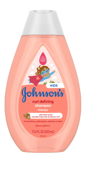 Johnson's Kids Curl Defining Shampoo with Shea Butter, Tear Free Hair Products for Curly Hair, 13.6 oz