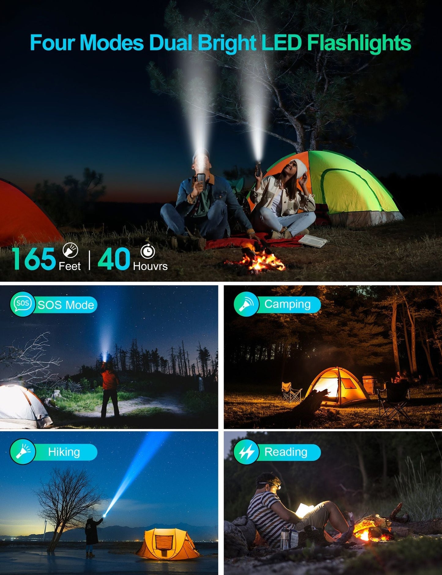 Portable Charger, Solar Power Bank 33500mAh Fast Charging, Solar Battery Pack with Waterproof 6W Bright Flashlight for iPhone S amsung Tablet