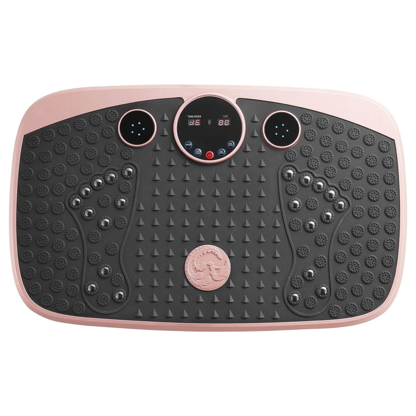 Vibration Plate Exercise Machine, Whole Body Shaker with Magnetic Acupoints for Lymphatic Drainage and Weight Loss, Home Workout Gym Fitness Equipment with 2 Resistance Bands for Women Men, Pink