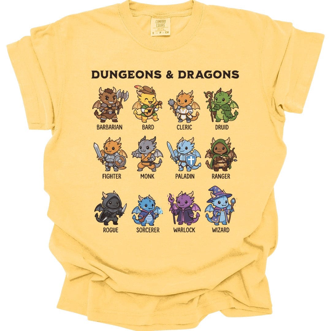 Dungeons & Dragons All Classes T-shirt - Comfort Colors