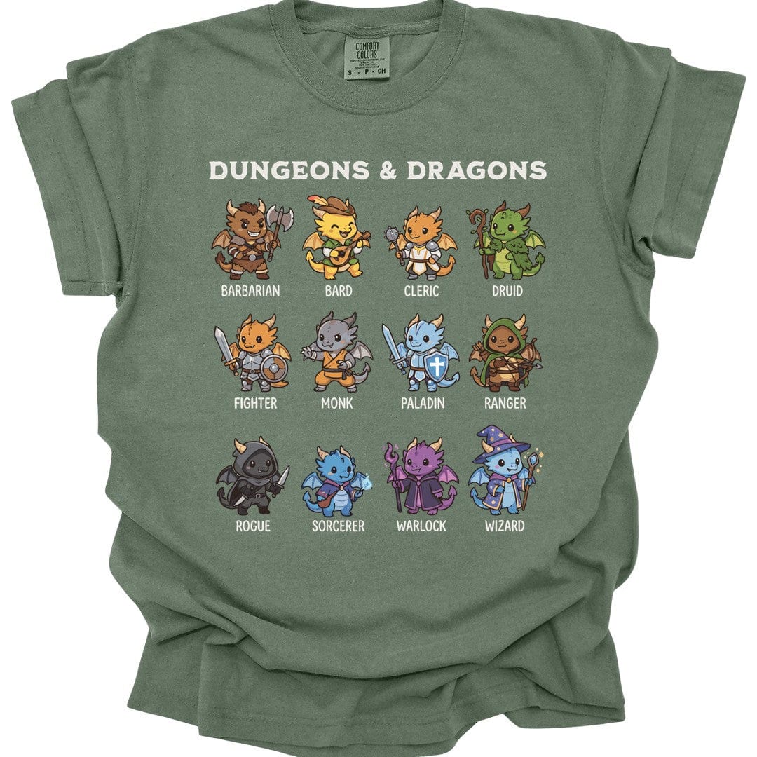 Dungeons & Dragons All Classes T-shirt - Comfort Colors