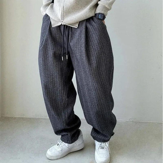 Pantalones harén anchos de marca de moda informal y holgada