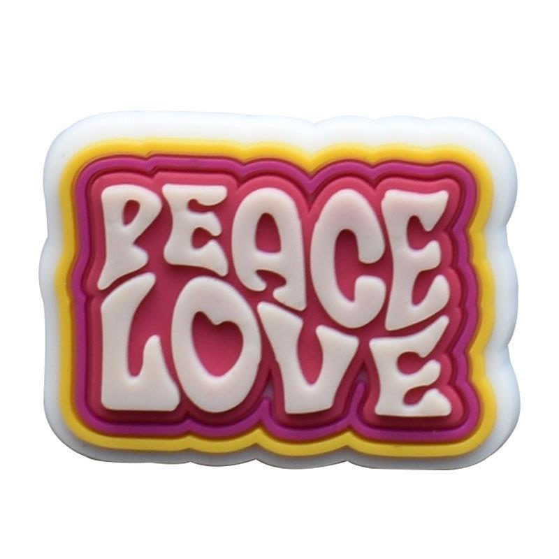 Peace Love Hole Shoes Accessories PVC Shoe Buckle