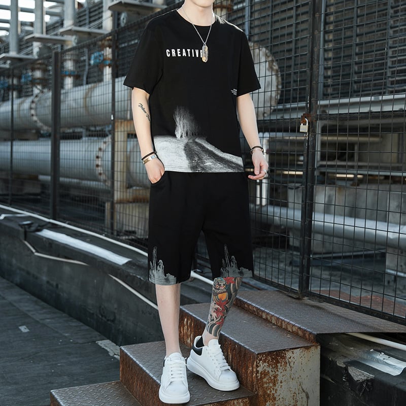 Men's Loose Ice Silk Half Sleeve T-shirt