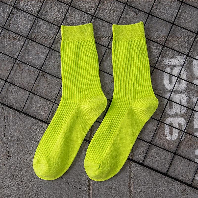 Men's Solid Color Sport Mid-calf Length Cotton Socks
