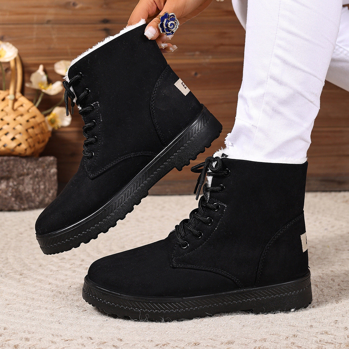 Women's Waterproof High-Top Cotton-Padded Snow Boots
