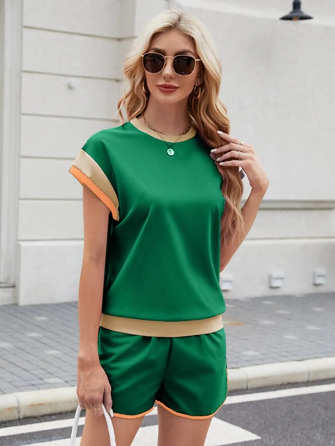 Trendsi Stylish Two-Piece Top and Shorts Set