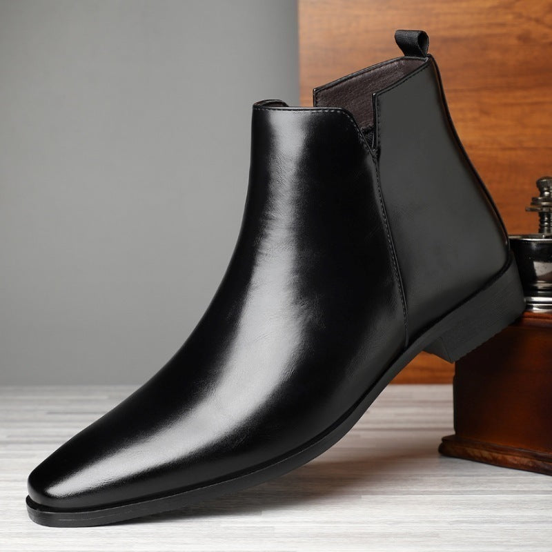 Plus Size High-top Leather Boots Men