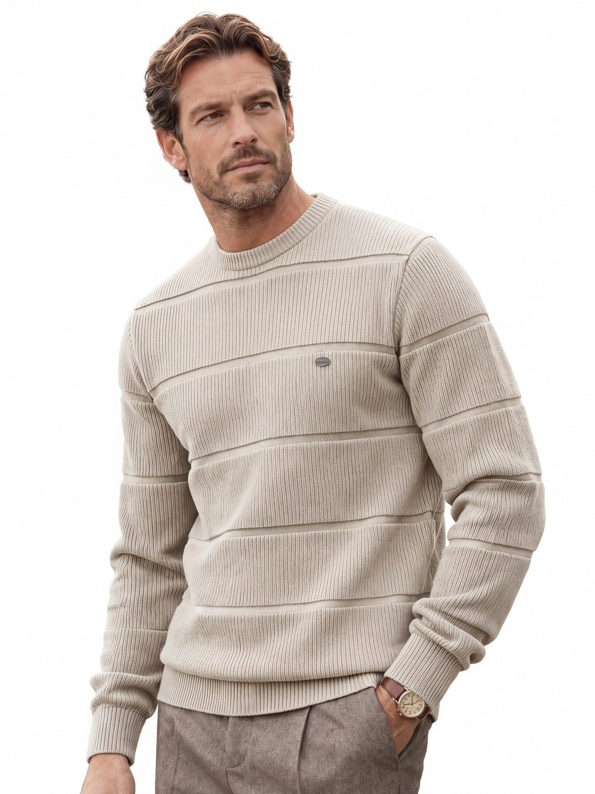 2026 AutumnWinter New Foreign Trade Round Neck Sweater For Men, Business Casual Cross-Border Men's Pullover Sweater, Men's Knitwear