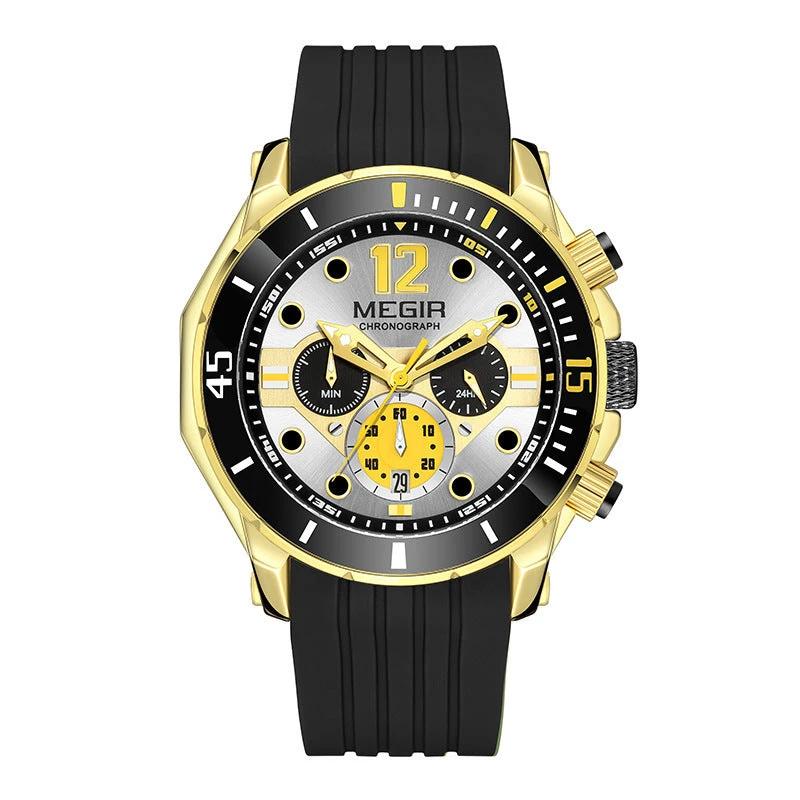 Multifunctional Timing Luminous Waterproof Silicone Sports Watch For Men