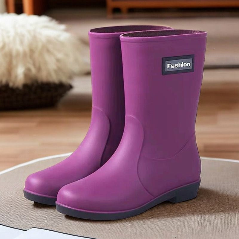 Women's Non-slip Mid-calf Soft Bottom Rain Boots