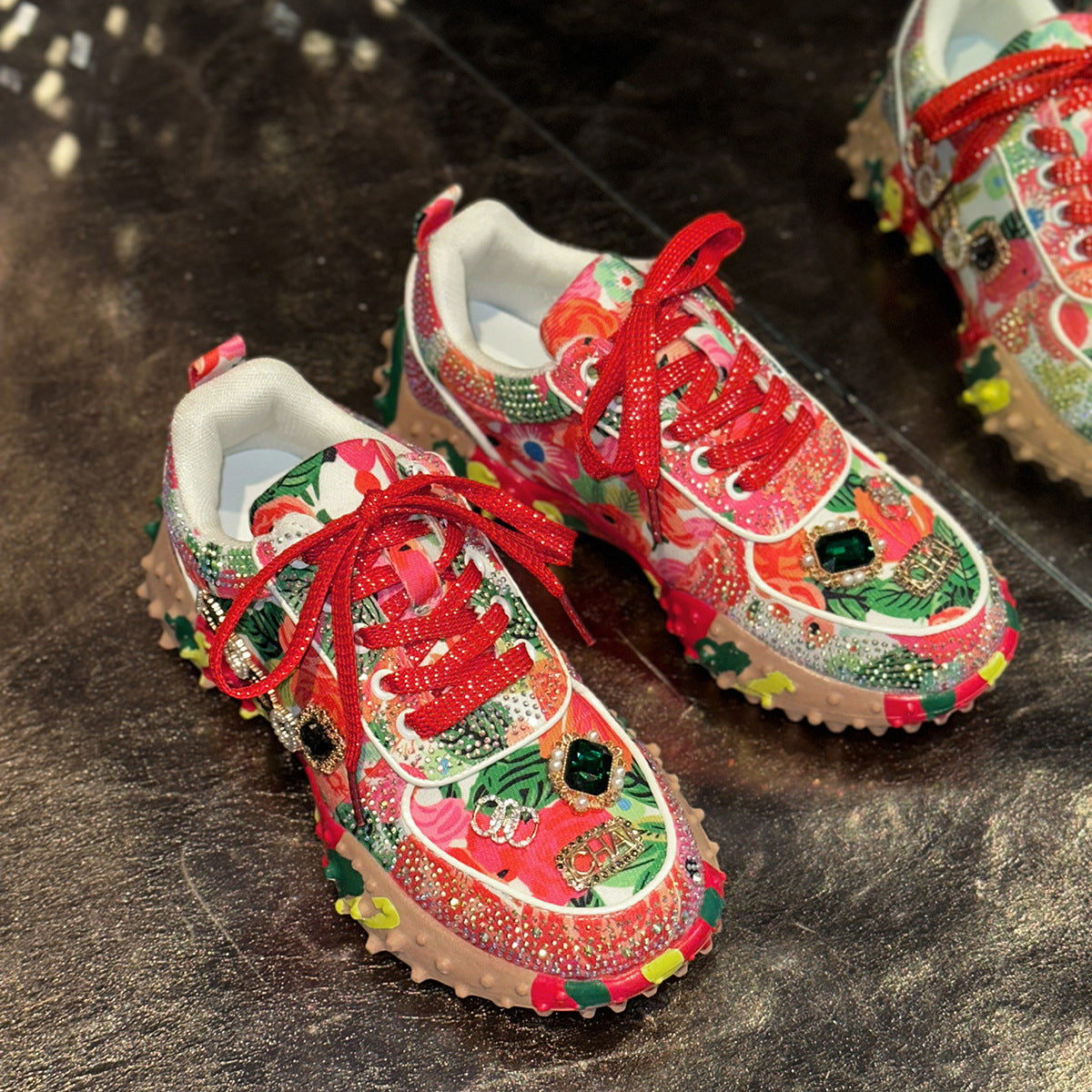 Women's Rhinestone Durian Casual Sneakers