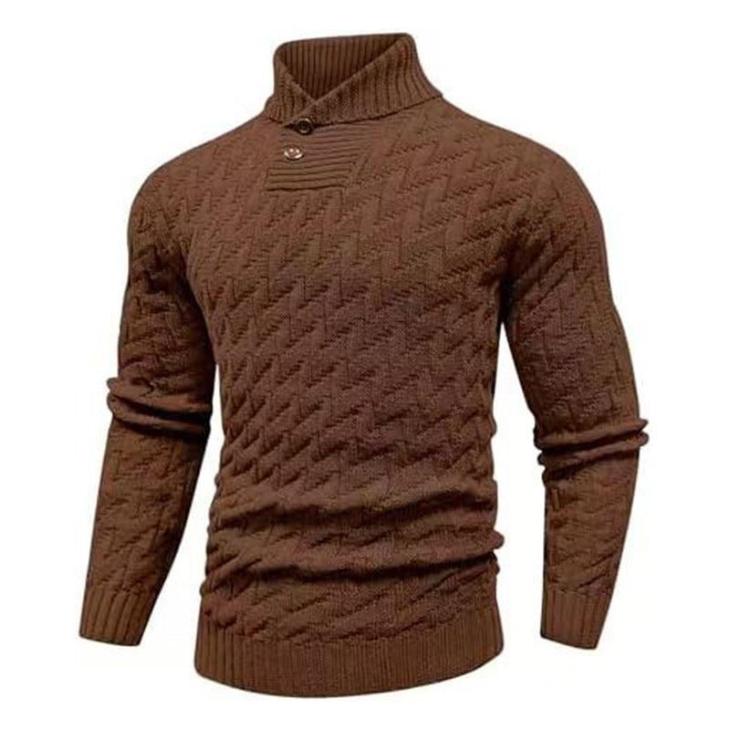 Men's Fashionable Round-Neck Slim-Fit Sweater