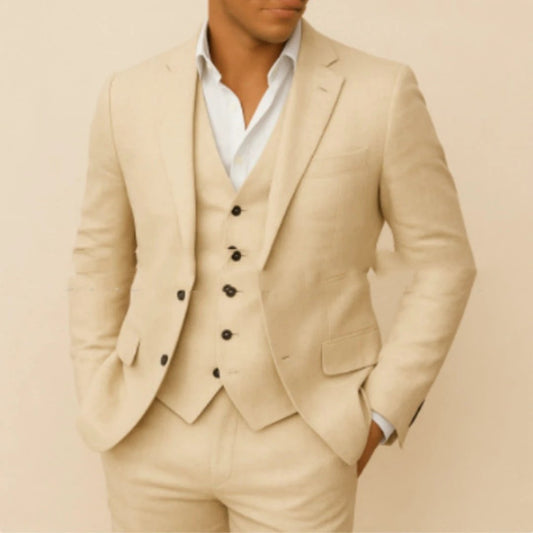 Traje de tres piezas informal de negocios para hombre