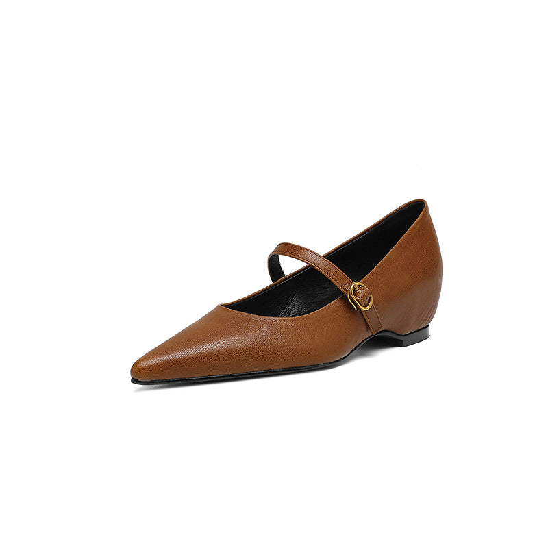 Women's French Retro Pointed-Toe Mary Jane Heels