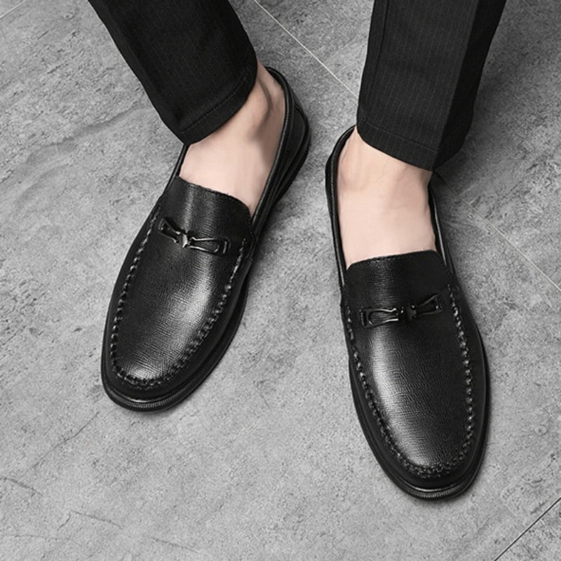Men's First Layer Cowhide Embossed Loafers