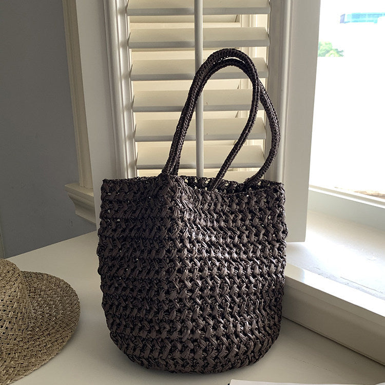 Handwoven Raffia One-Shoulder Tote Bag Handbag