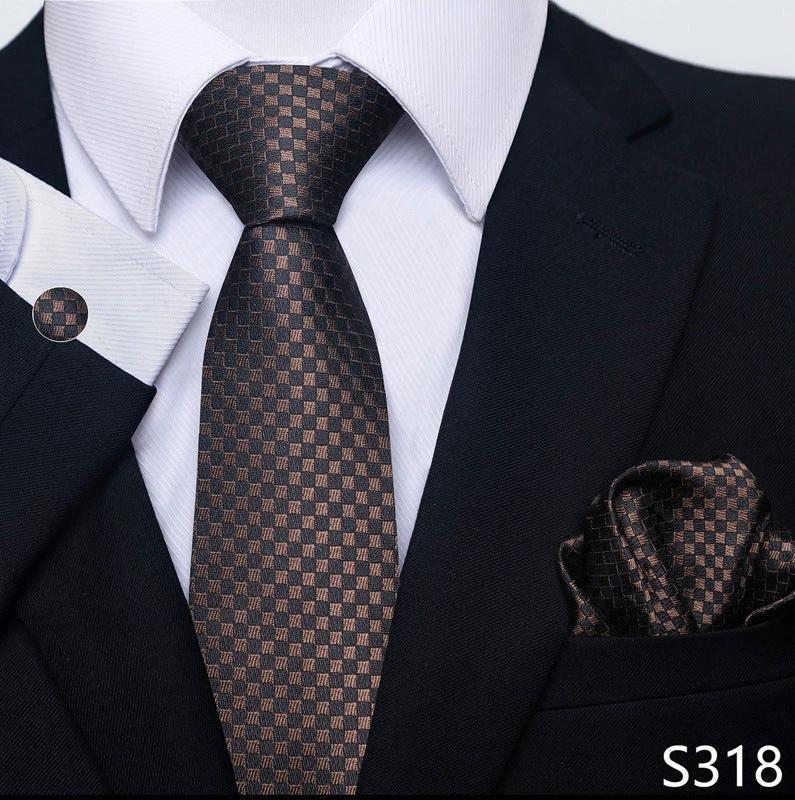 Men's Creative All-match Business Formal Wear Tie Scarf Cufflink Set