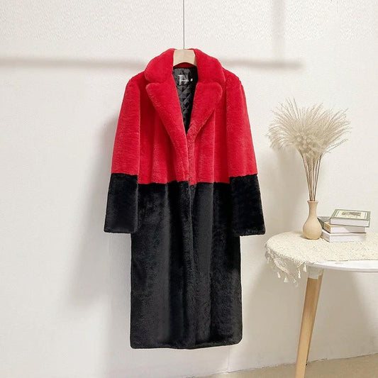 Abrigo de piel para mujer de talla grande