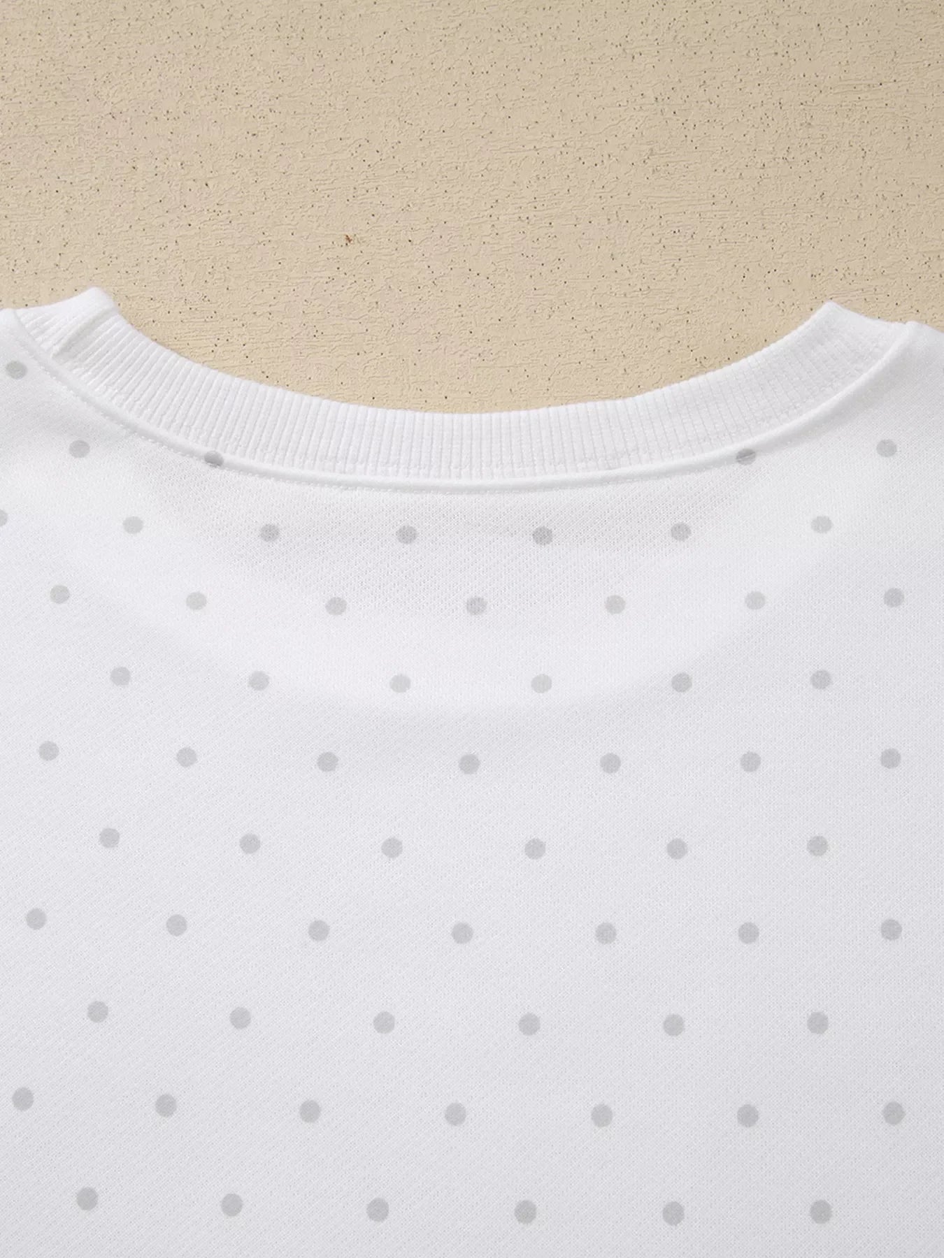 Polka Dot Long Sleeve Sweatshirt and Shorts Set