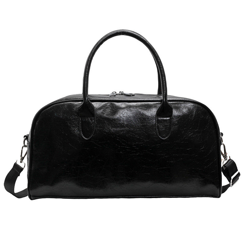 Travel Women's Lightweight Storage PU Leather Large Capacity Outing Luggage Bag