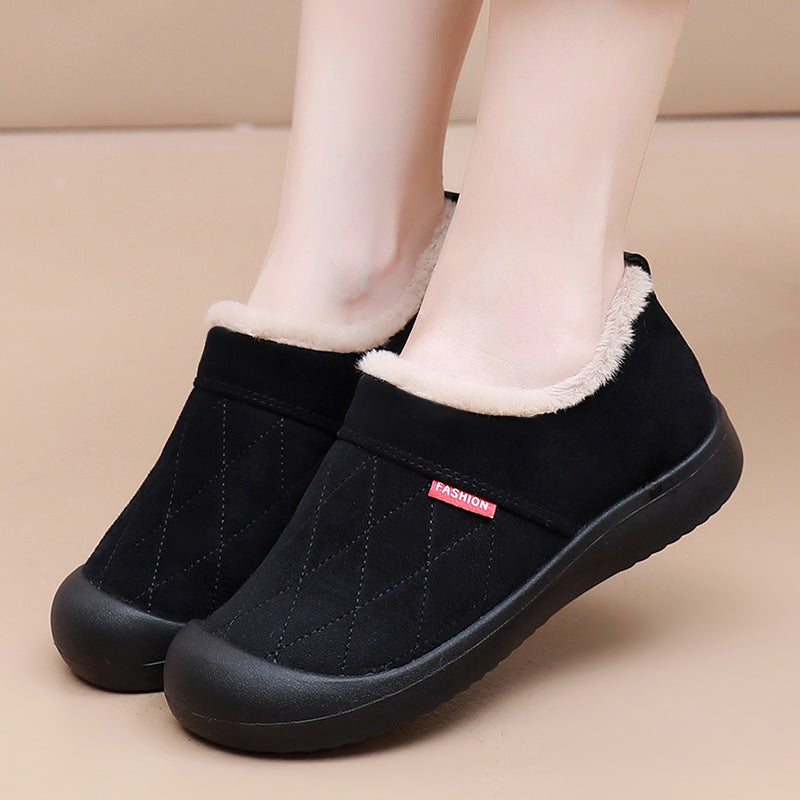 Women's Fleece-lined Thickened Warm Snow Boots With A Soft Sole