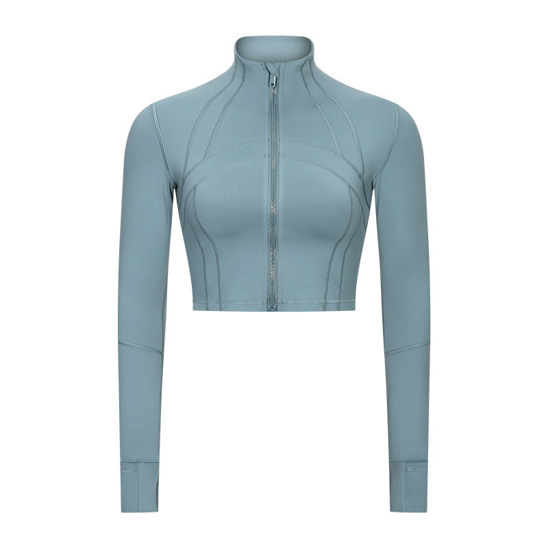 Yoga Stand-up Collar Jacket Fitness Sports Slim Belly Wear Running Casual Comfortable Long-sleeved Women